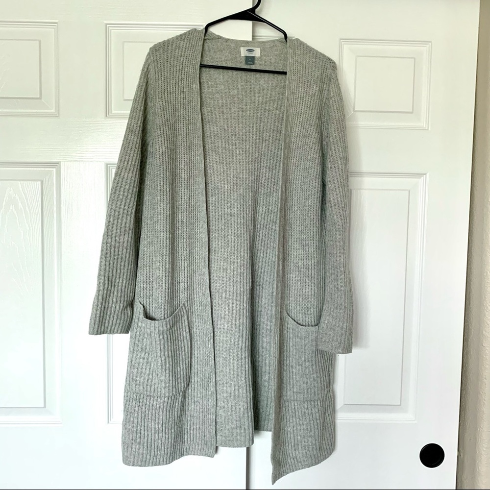 Cable-knit Open-Front Long Sweater